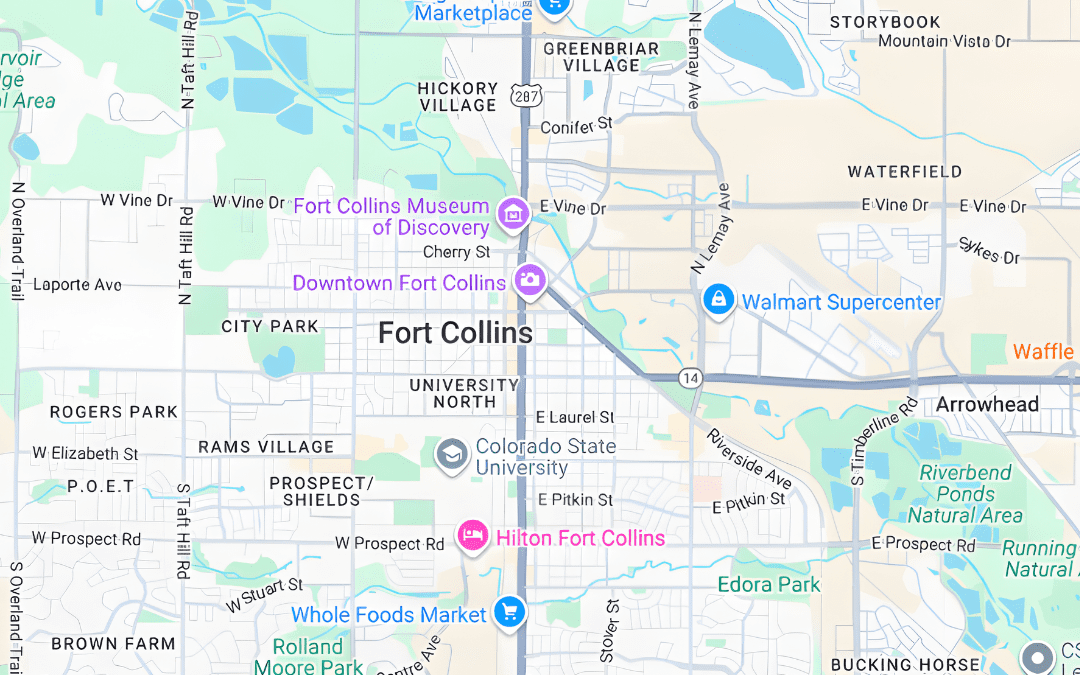 MAP OF FORT COLLINS COLLORADO NEIGHBORHOODS
